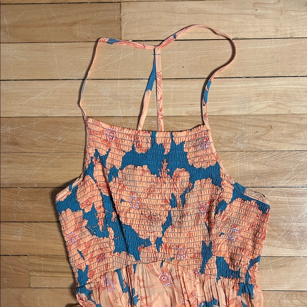 Free People Floral Maxi Dress in Blue and Orange - Picture 2 of 9